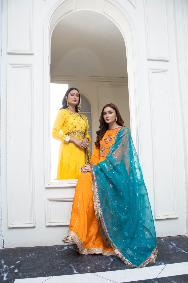 Mihrimah Raw Silk Peshwas Formal MIH35-Designer dhaage