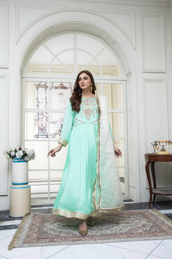 Mihrimah Raw Silk Peshwas Formal MIH37-Designer dhaage