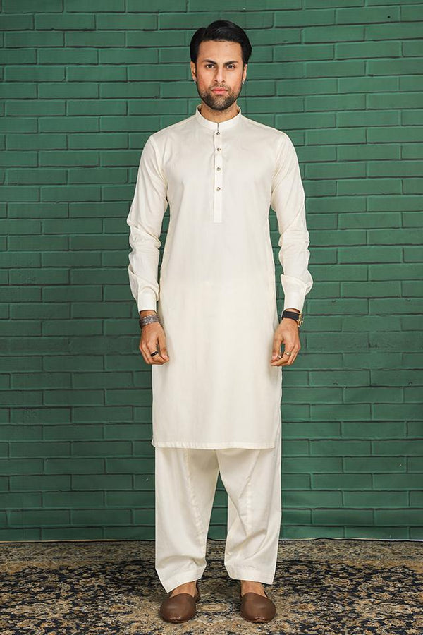Nauroz White Pima Cotton Kurta Shalwar NAU05-Designer dhaage