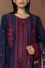Sapphire Embroidered Cotton Satin 3 Piece Suit SAP126 - Designer dhaage