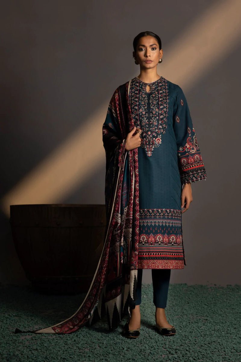 Sapphire Embroidered Khaddar 3 Piece Suit SAP109 - Designer dhaage