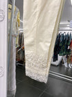 Sequins Embroidered Off-white Trousers TRO48-Designer dhaage