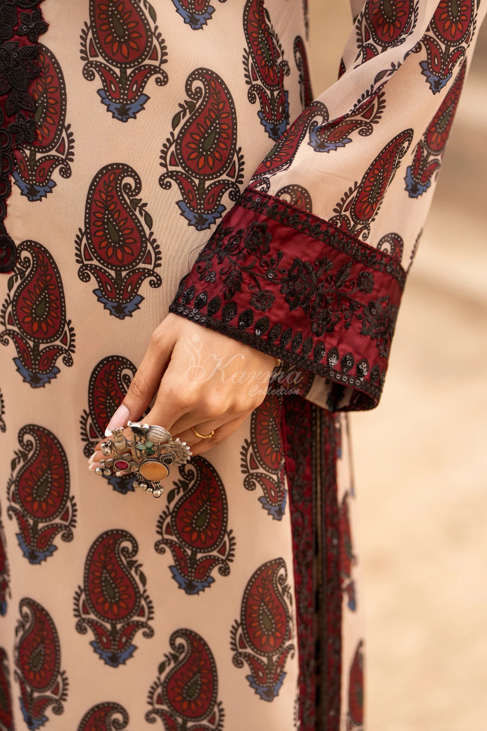 Karma Embroidered Georgette 3 Piece Suit KAR164