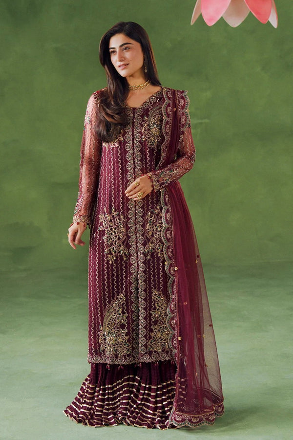 Allys Embellished Net Wedding Wear Sharara ALL157