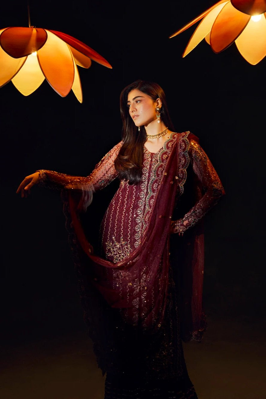 Allys Embellished Net Wedding Wear Sharara ALL157