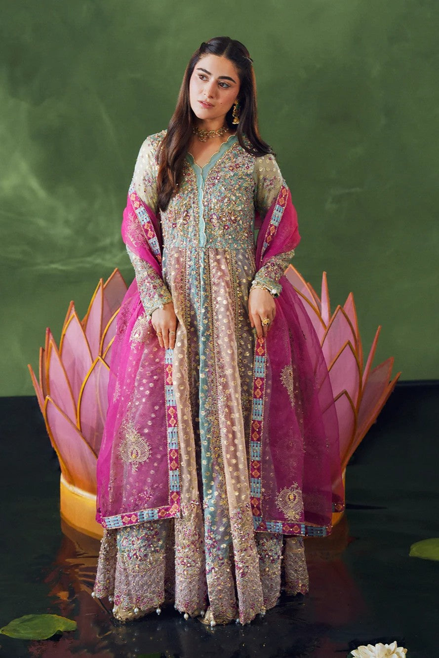 Allys Embroidered Maxi Dress Sharara Wedding Wear ALL158