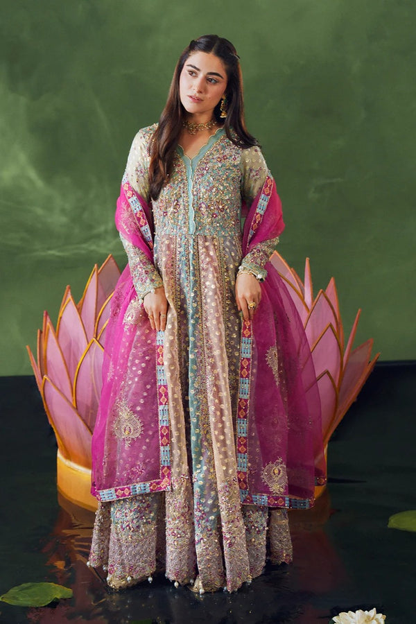 Allys Embroidered Maxi Dress Sharara Wedding Wear ALL158