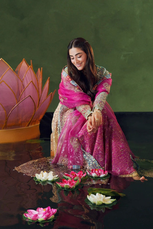 Allys Embroidered Maxi Dress Sharara Wedding Wear ALL158