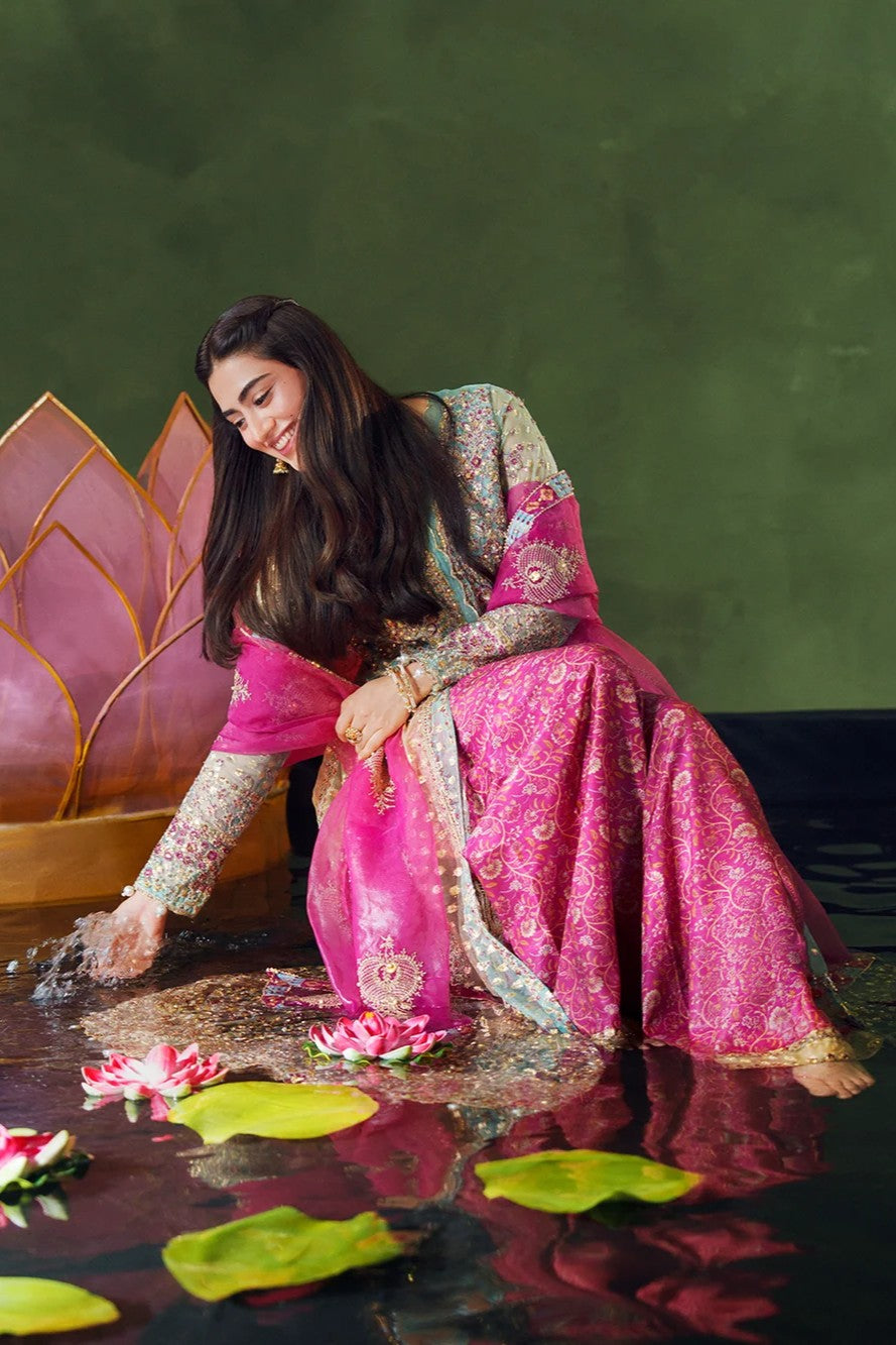 Allys Embroidered Maxi Dress Sharara Wedding Wear ALL158
