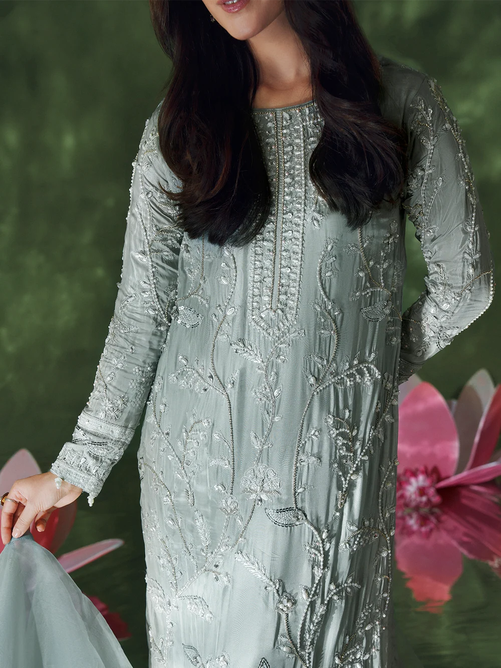 Allys Embellished Silk Wedding Wear ALL159