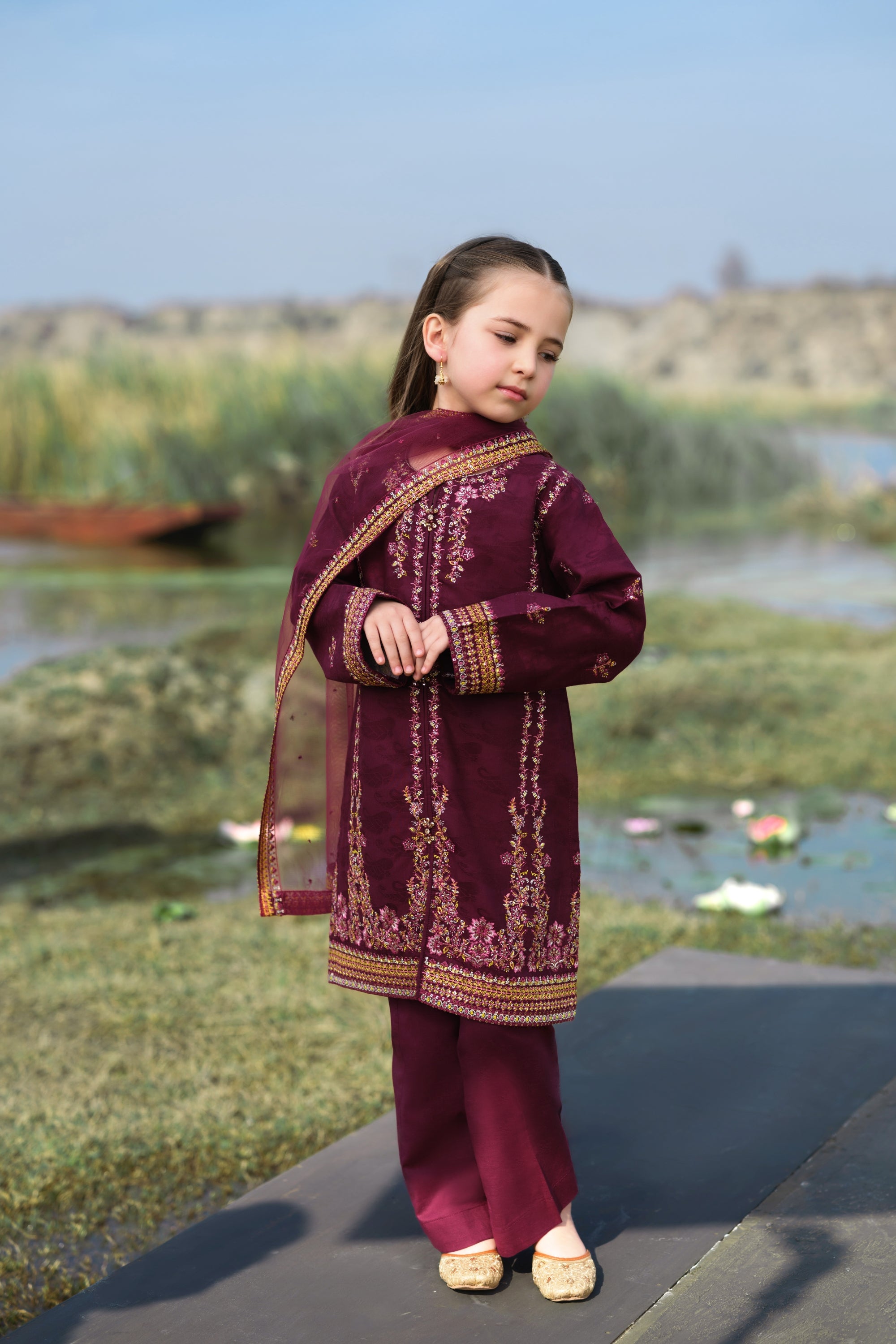 Allys Mama and Me Festive Pret Lotus Era Brinjal ALL142