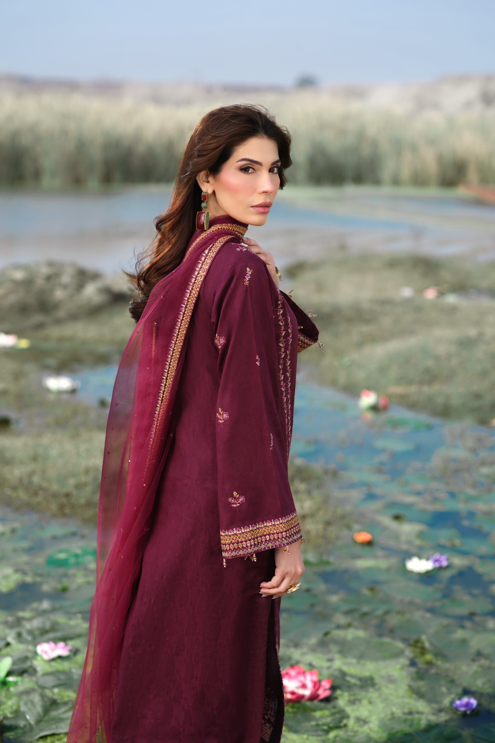 Allys Mama and Me Festive Pret Lotus Era Brinjal ALL142