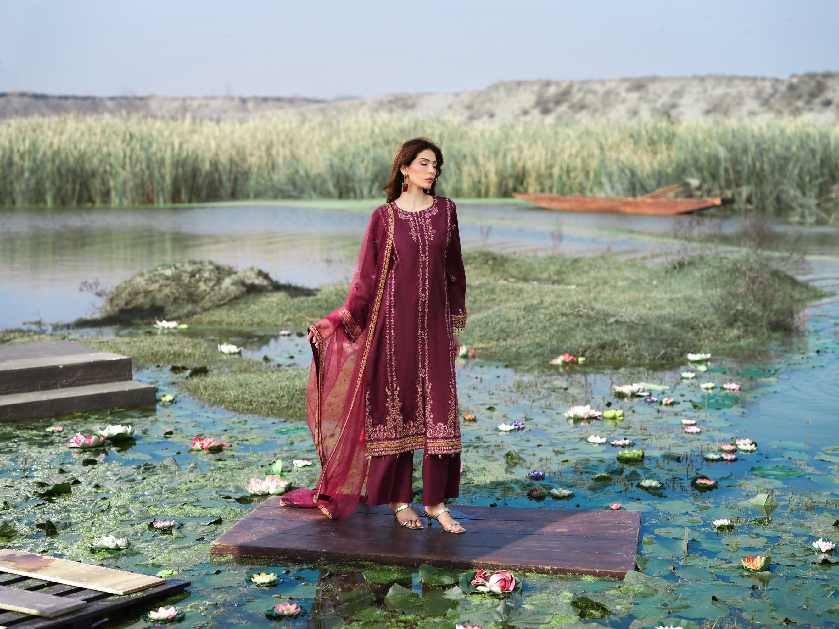 Allys Mama and Me Festive Pret Lotus Era Brinjal ALL142