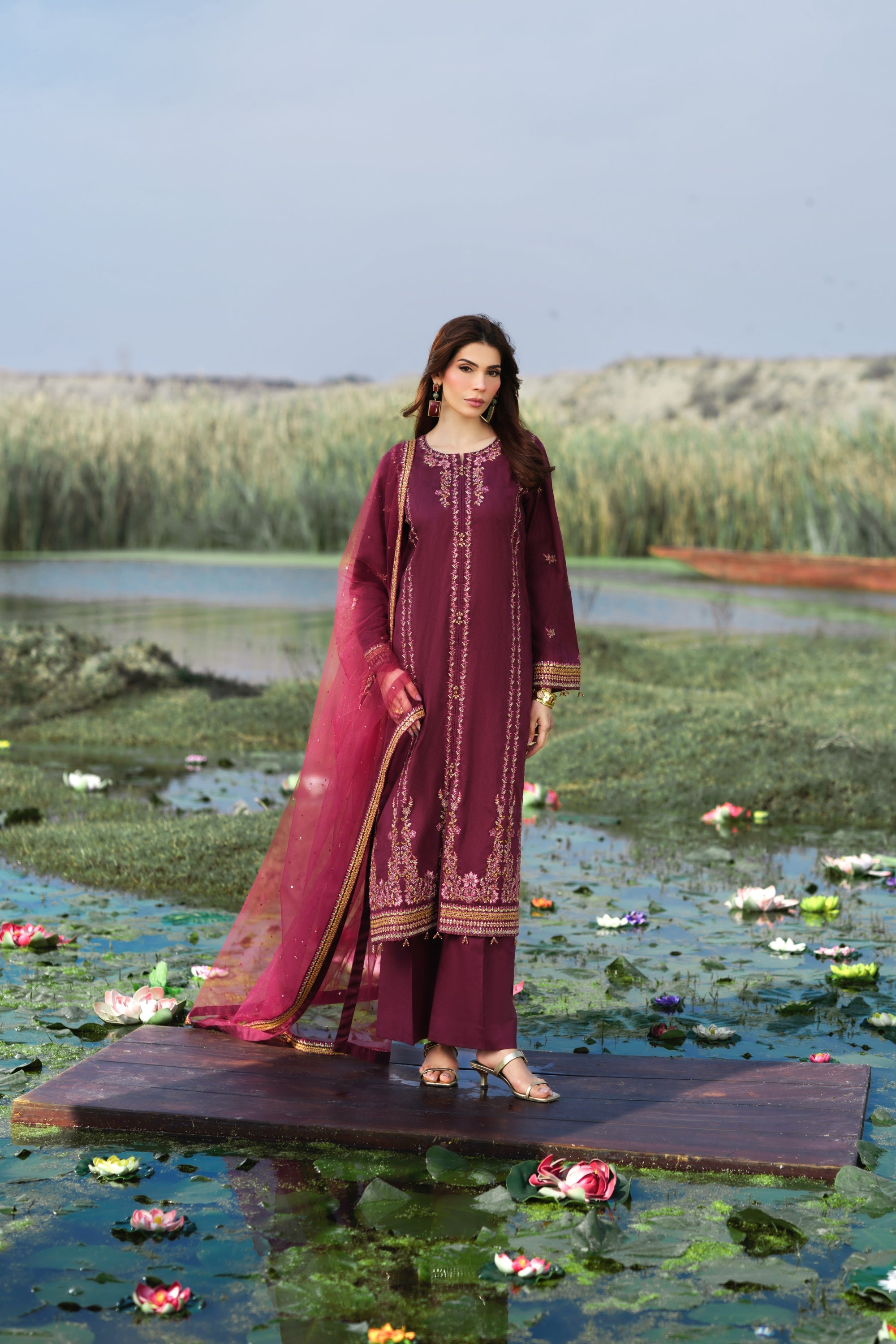 Allys Mama and Me Festive Pret Lotus Era Brinjal ALL142