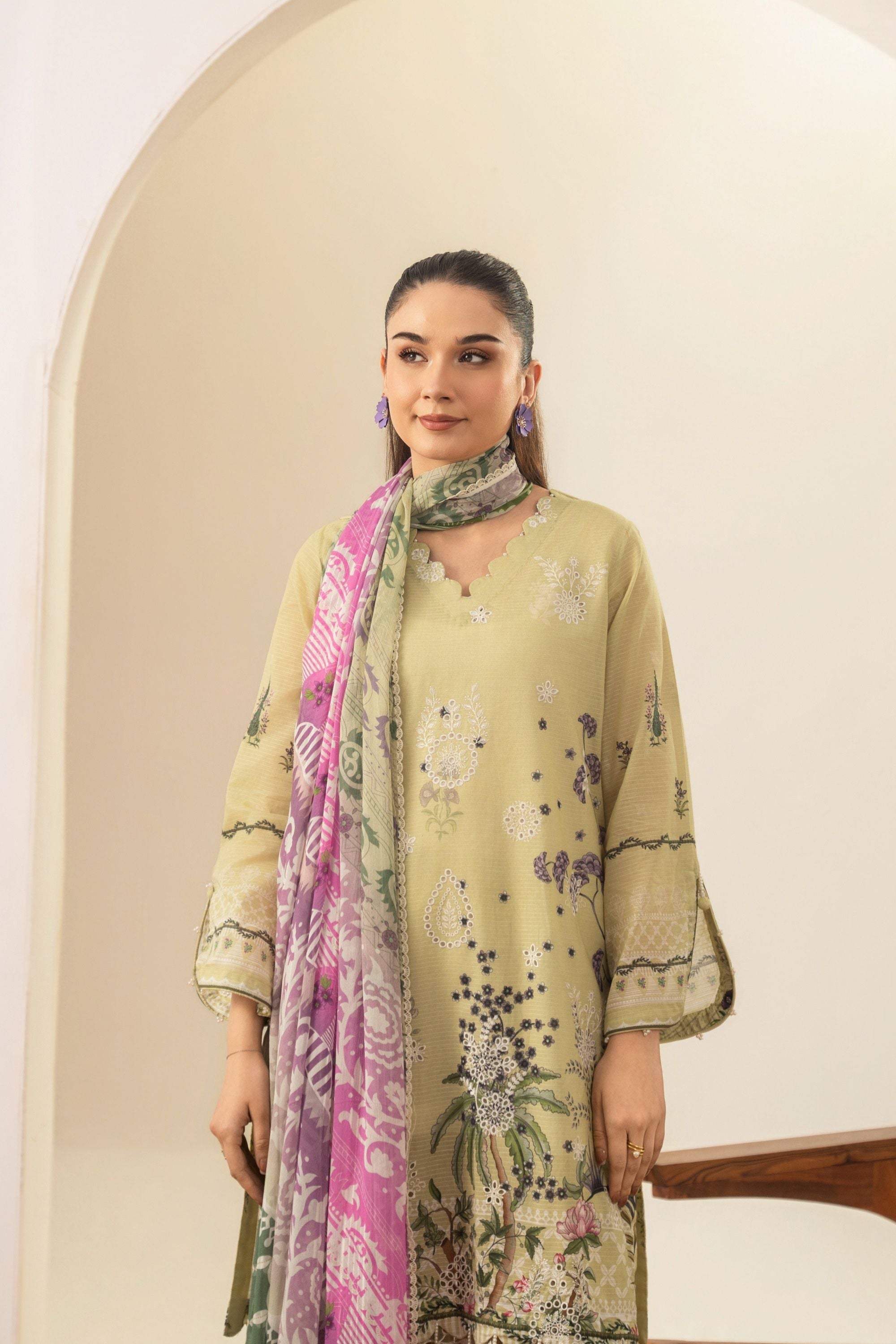 Amal Embroidered Lawn 3 Piece Suit ALL152
