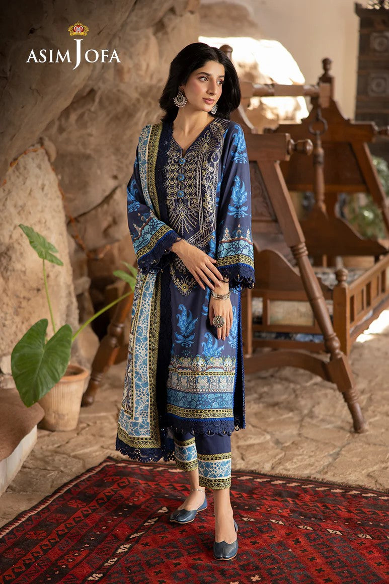 Asim Jofa Embroidered Viscose 3 Piece Suit ASJ01