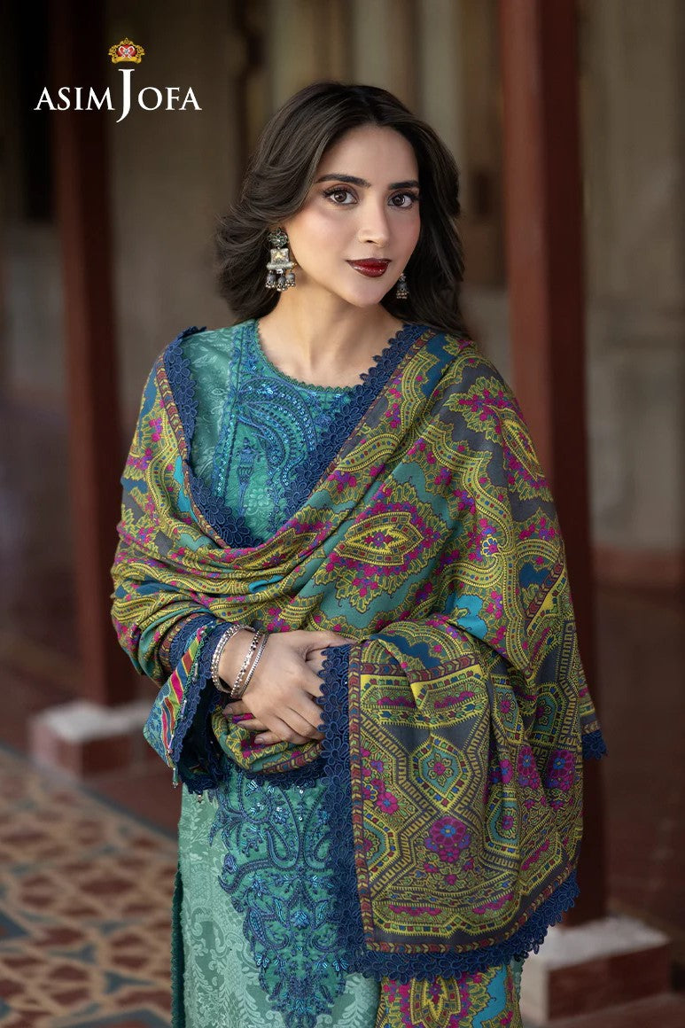 Asim Jofa Embroidered Viscose 3 Piece Suit ASJ03