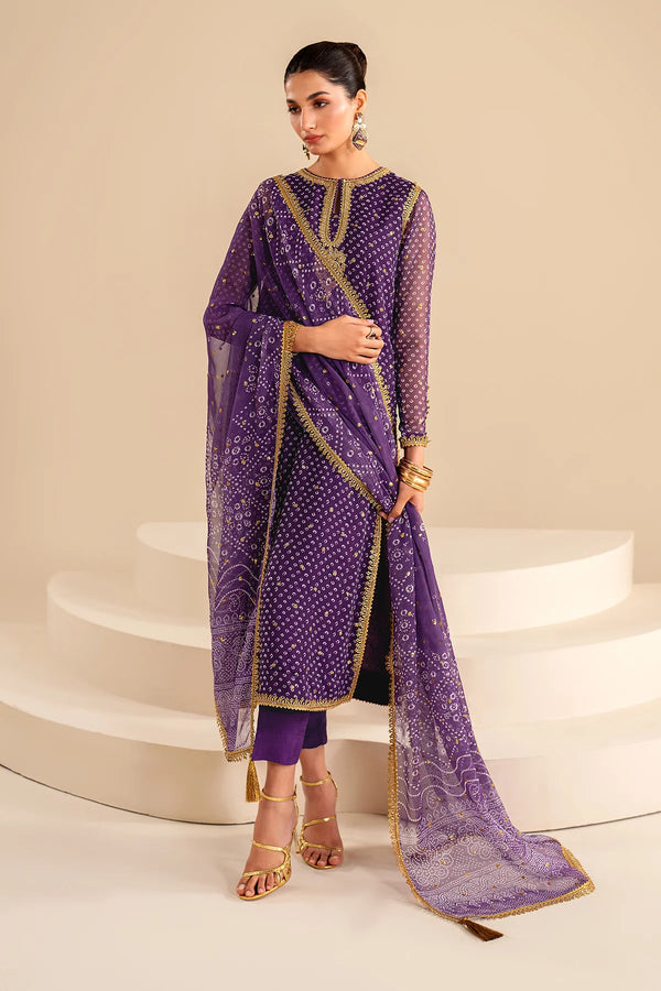 Baroque Embroidered Chiffon Wedding Wear BAR63