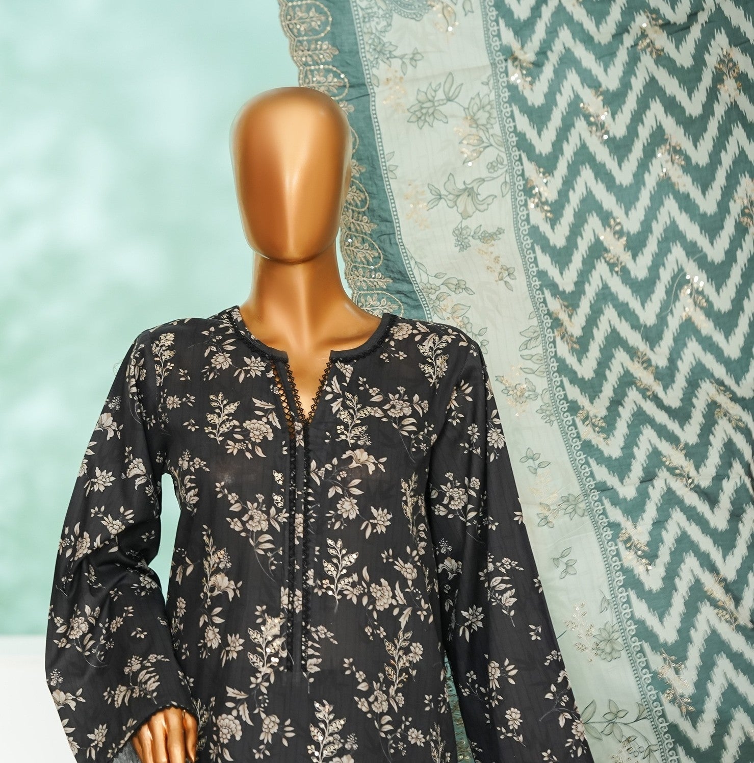 Bin Saeed Chikankari Lawn 3 Piece Suit BIN224
