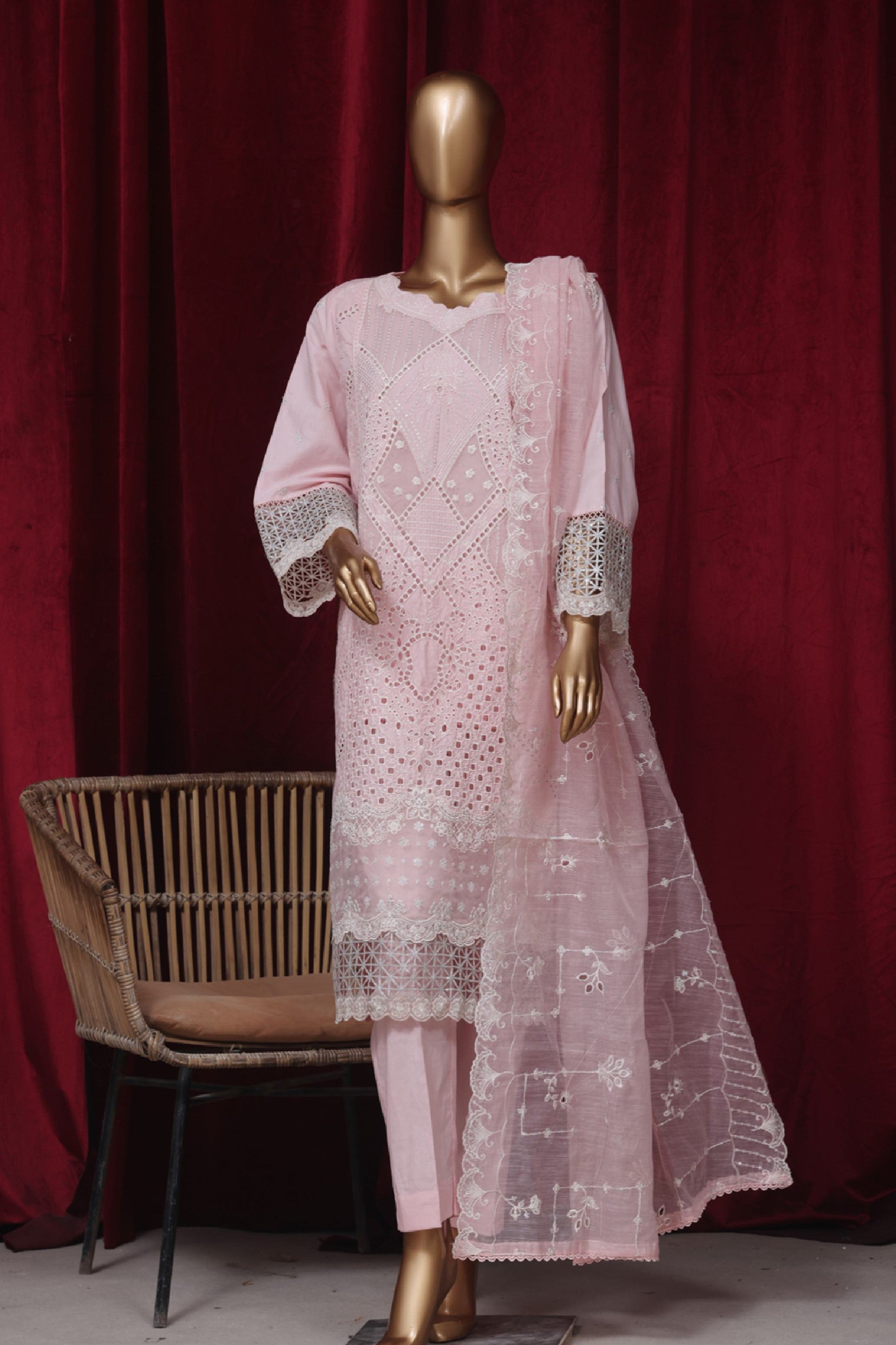 Bin Saeed Embroidered Cotton 3 Piece Suit BIN197