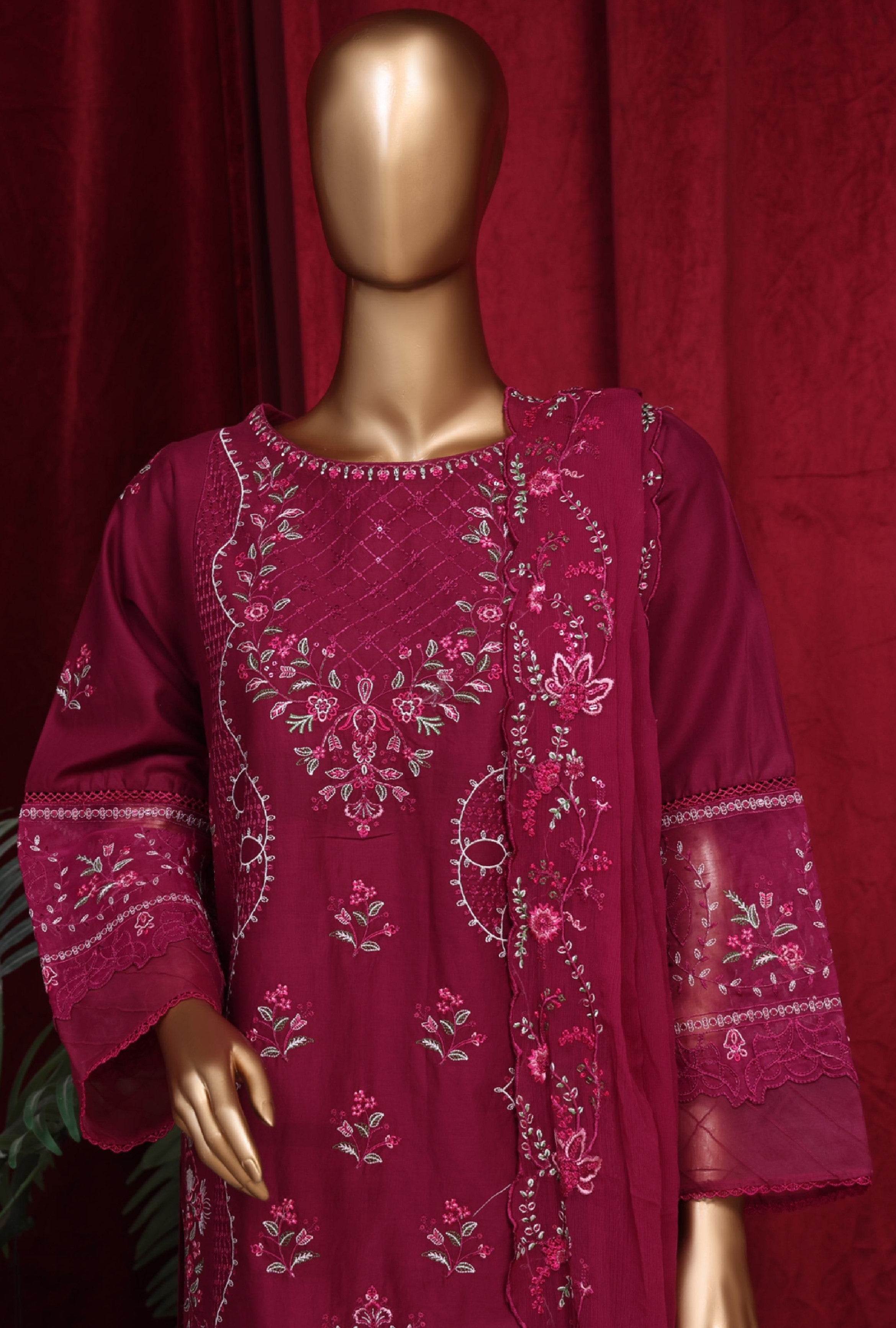 Bin Saeed Embroidered Cotton 3 Piece Suit BIN196