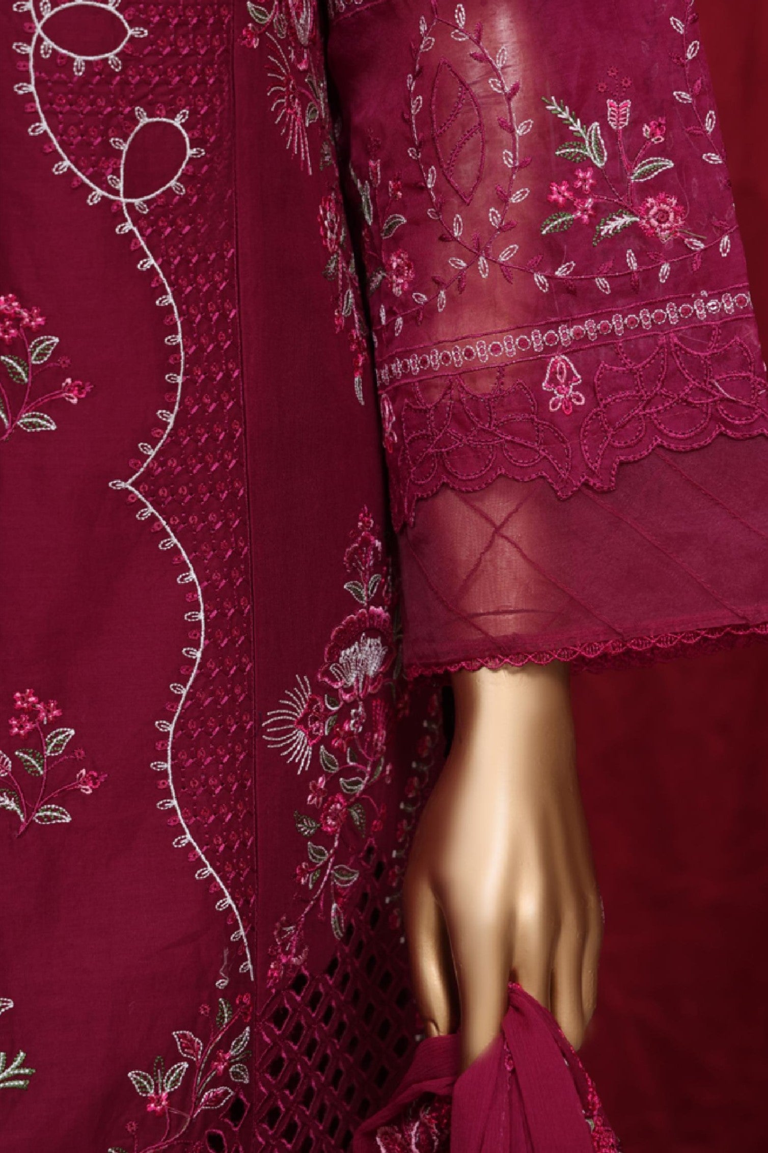 Bin Saeed Embroidered Cotton 3 Piece Suit BIN196