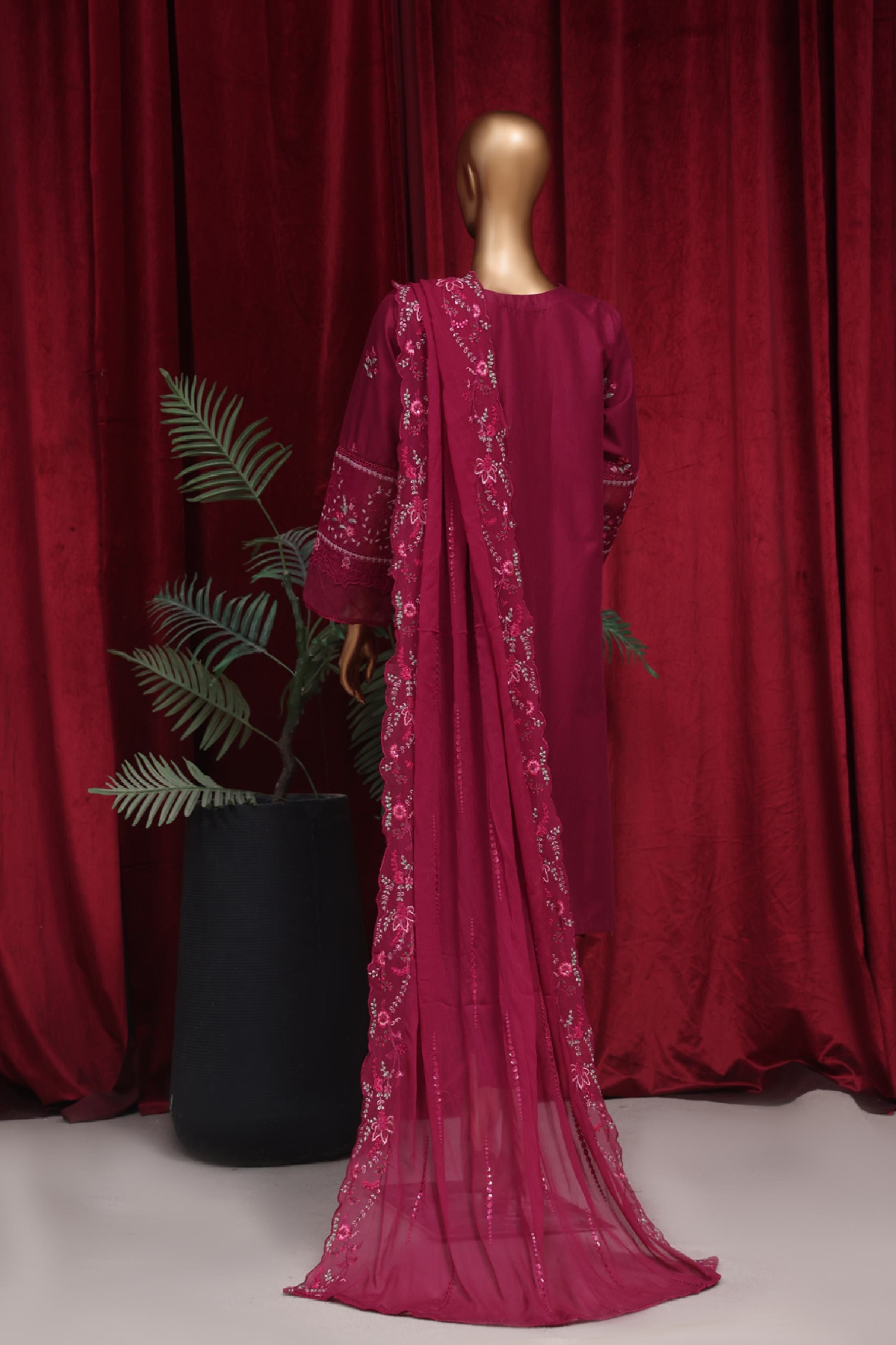 Bin Saeed Embroidered Cotton 3 Piece Suit BIN196
