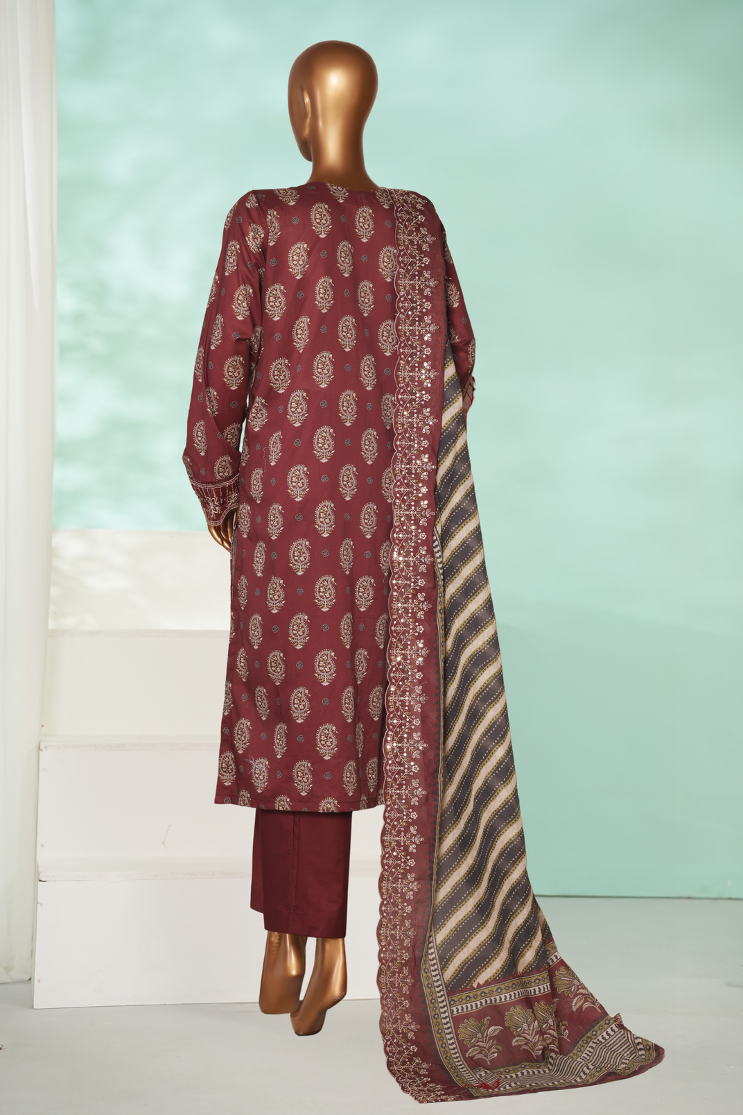 Bin Saeed Chikankari Lawn 3 Piece Suit BIN225