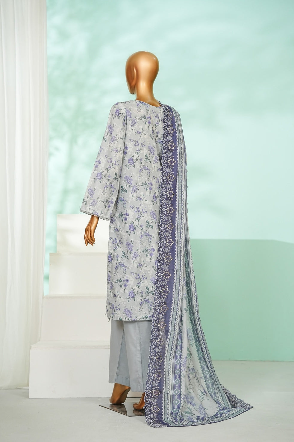 Bin Saeed Chikankari Lawn 3 Piece Suit BIN227