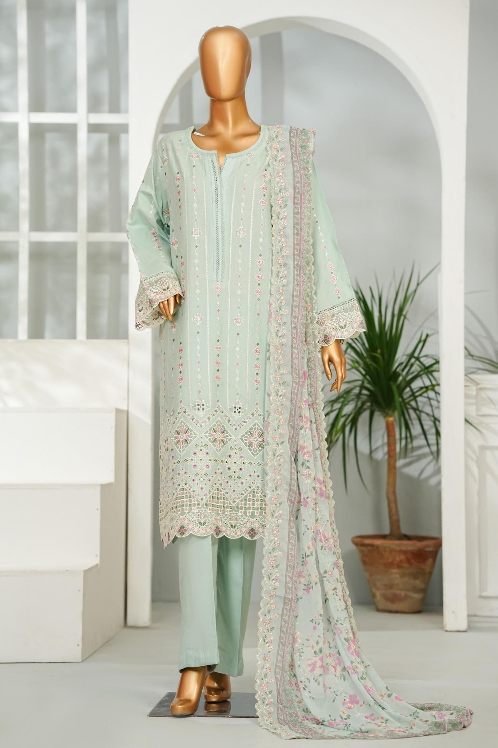 Bin Saeed Luxury Lawn 3 Piece Suit BIN221