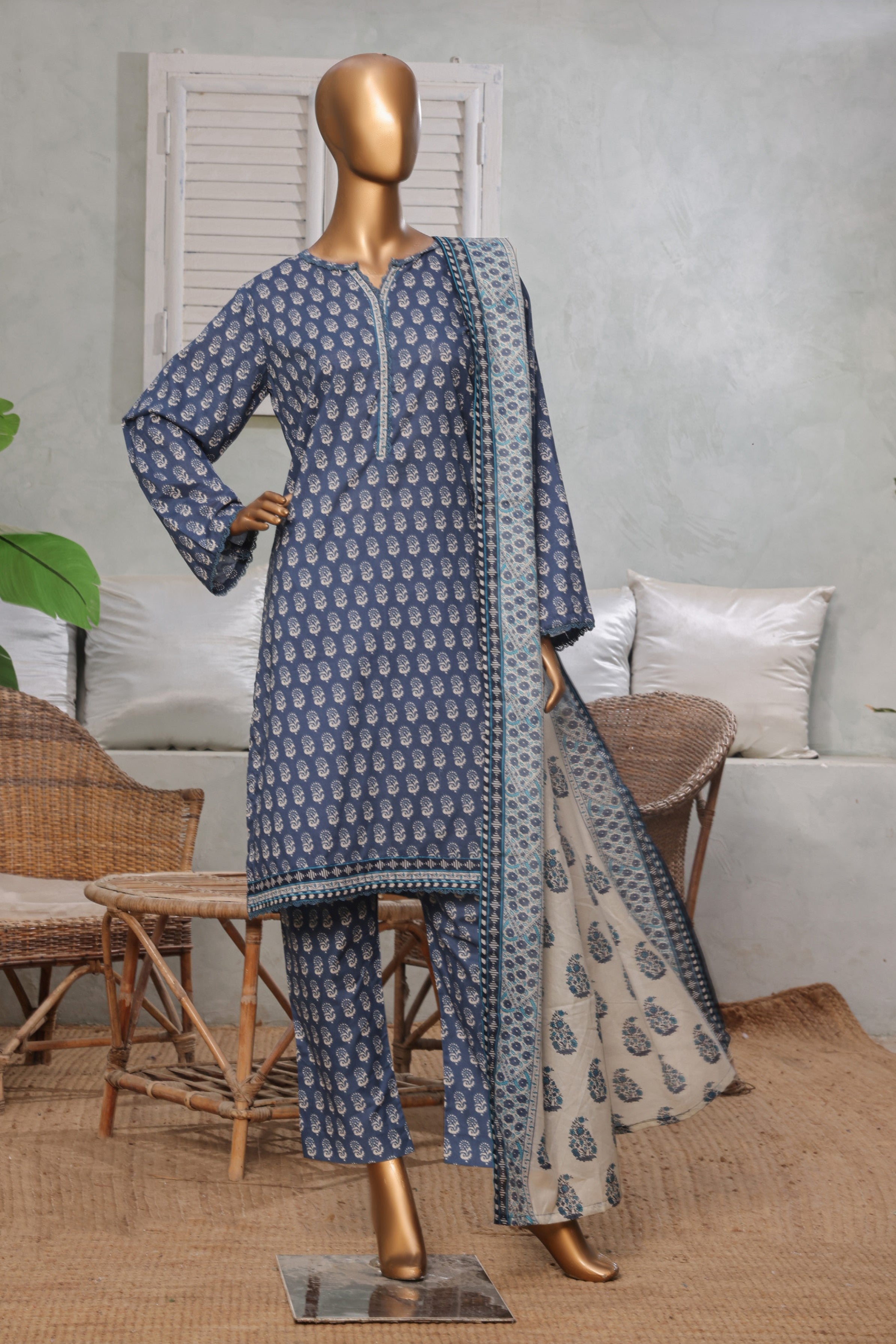 Bin Saeed Lawn 3 Piece Suit BIN212