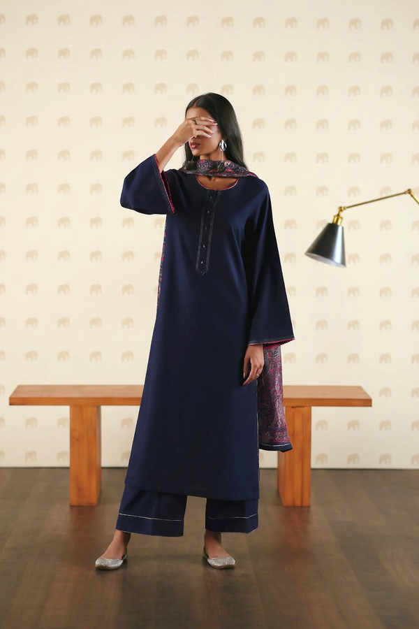 Casual Lite Cotton Solids Velmare 3 Piece Suit CAS56