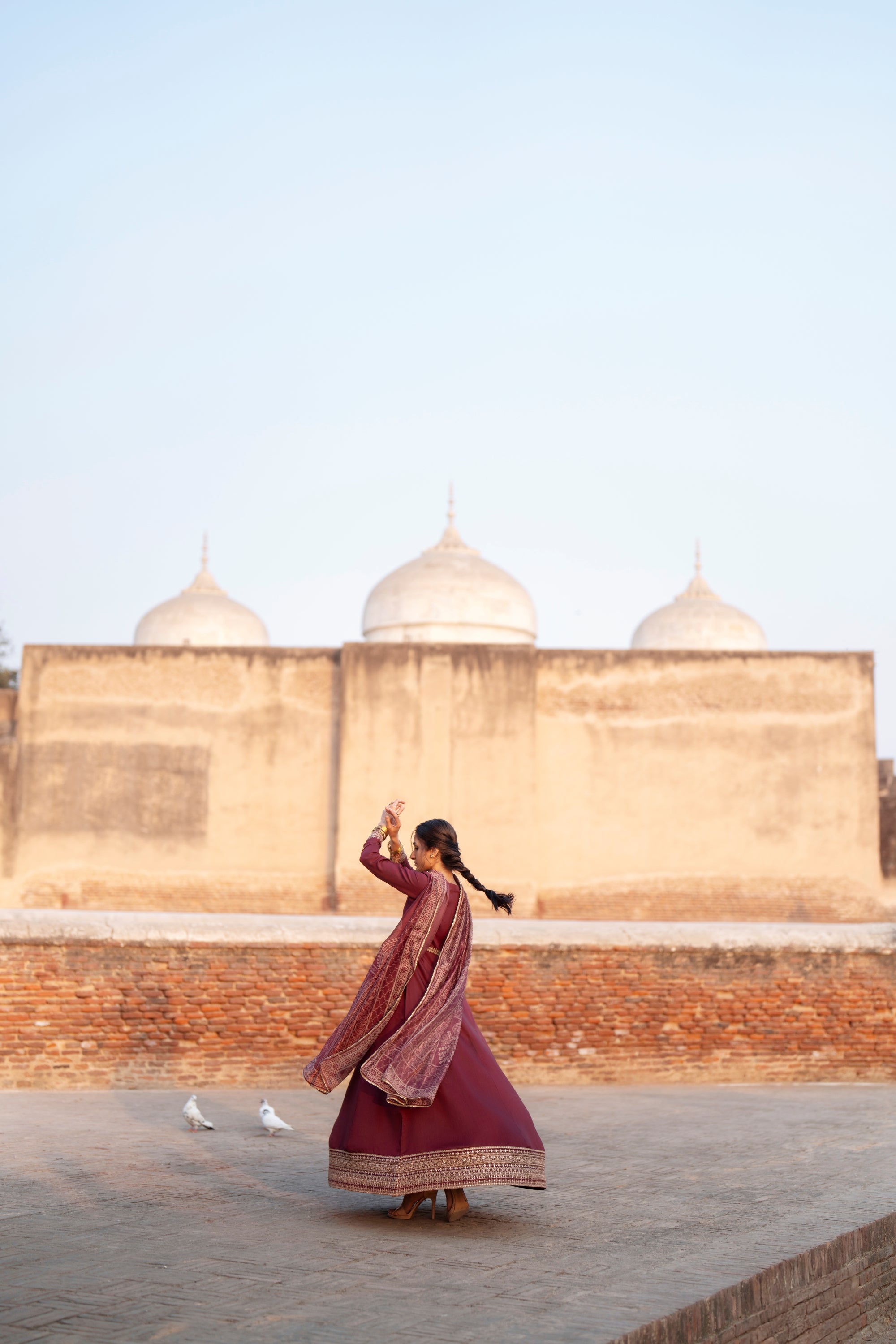 Casual Lite Festive Frock Shaam-e-Maroon CAS16