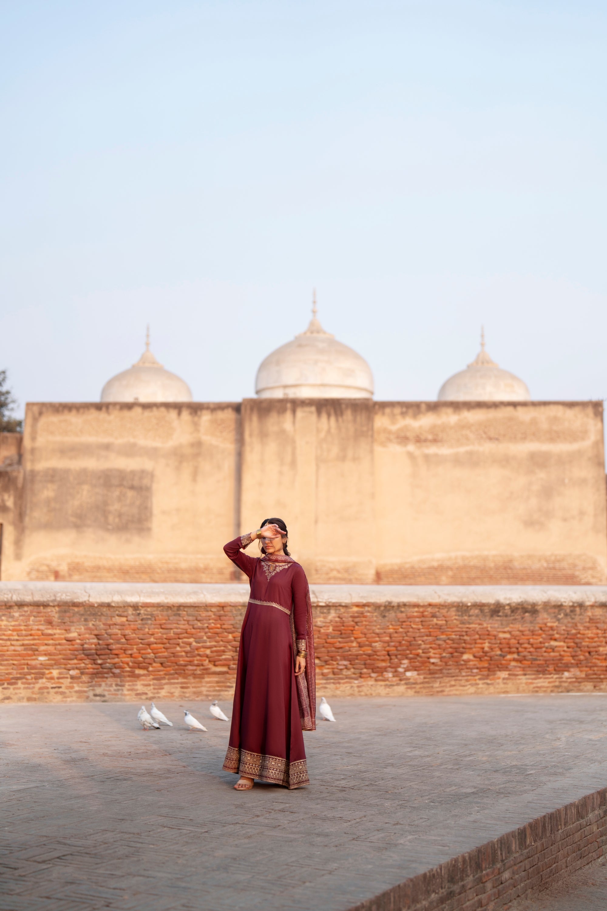 Casual Lite Festive Frock Shaam-e-Maroon CAS16