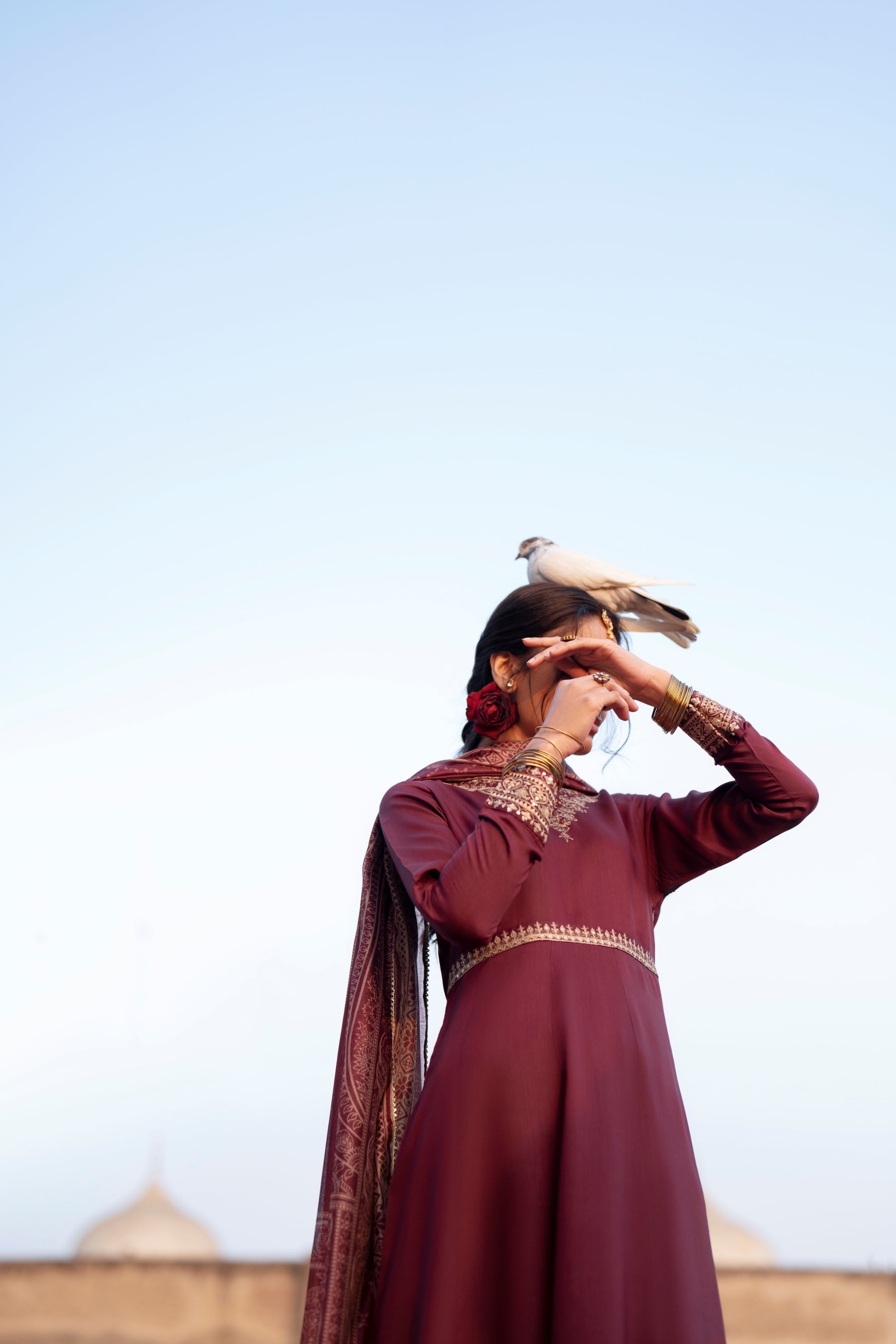 Casual Lite Festive Frock Shaam-e-Maroon CAS16