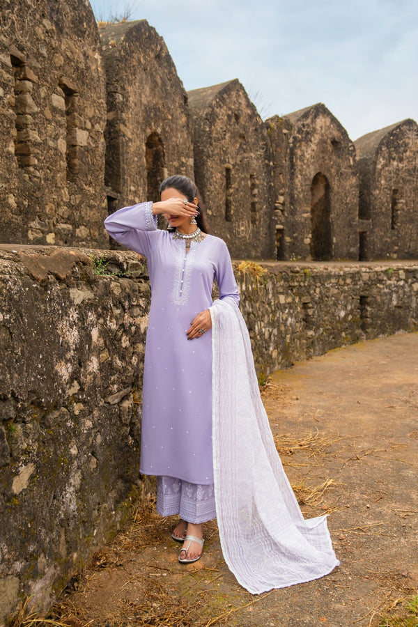 Casual Lite Embroidered Cotton 3 Piece Suit CAS04