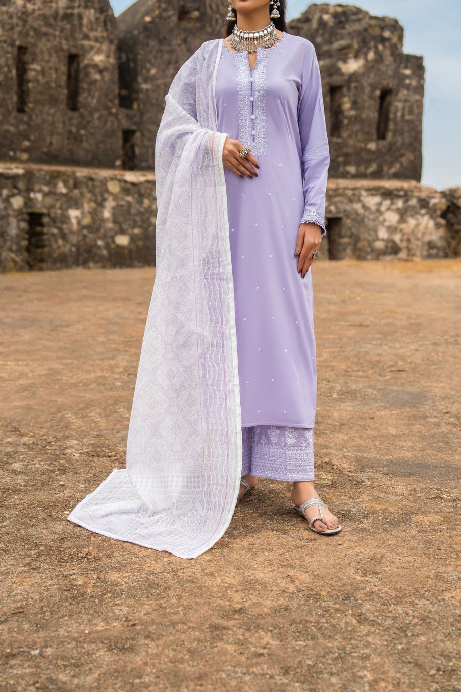 Casual Lite Embroidered Cotton 3 Piece Suit CAS04