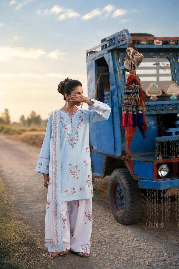 Casual Lite Festive Farshi Shalwar Suit Cloud Veil CAS46