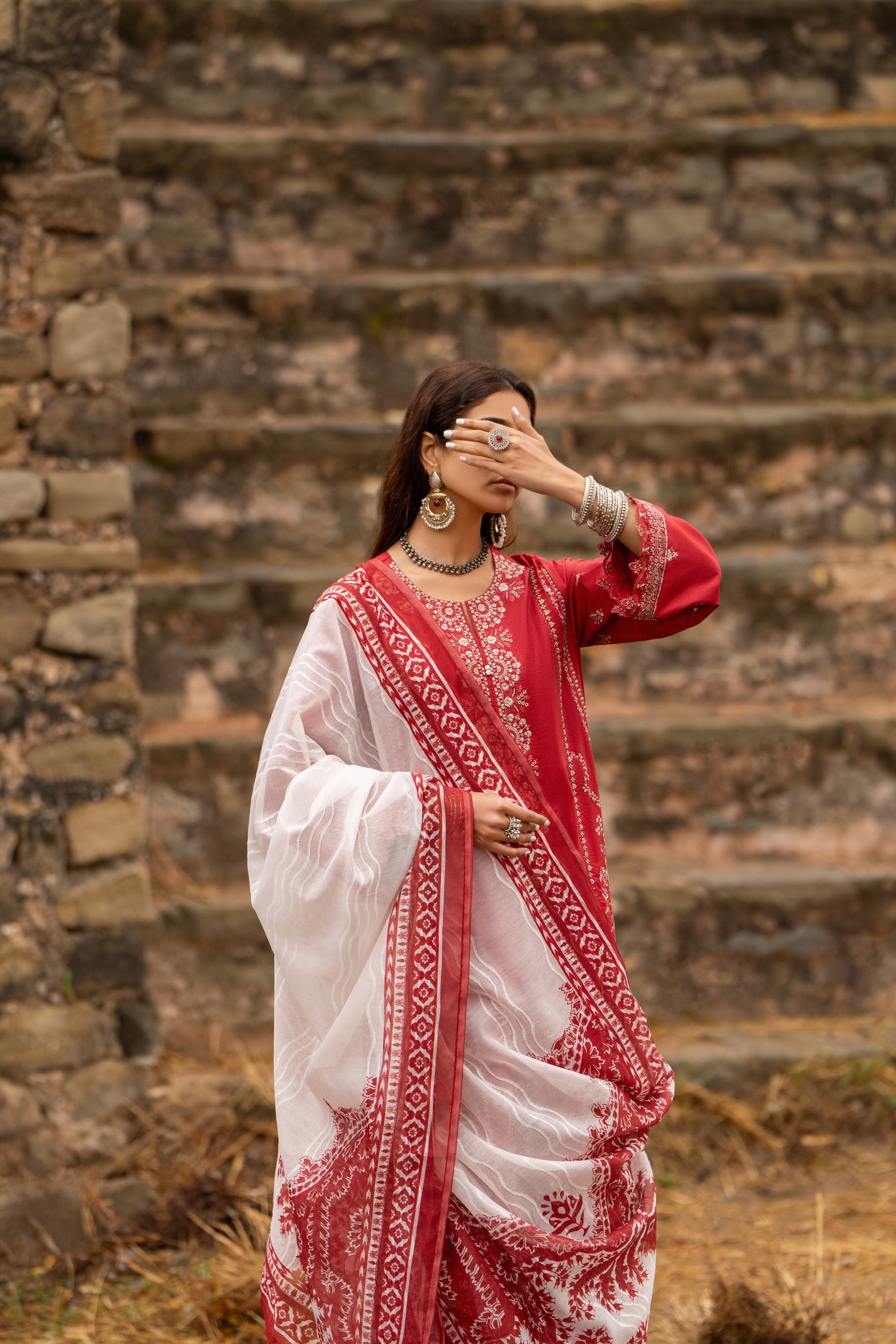 Casual Lite Embroidered Cotton 3 Piece Suit CAS08