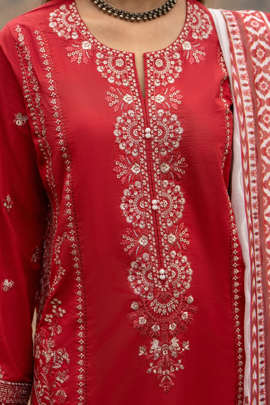 Casual Lite Embroidered Cotton 3 Piece Suit CAS08