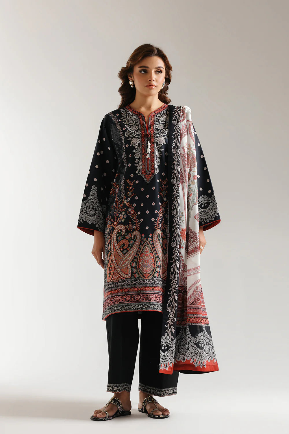 Ethnic Lawn 3 Piece Suit ETH75