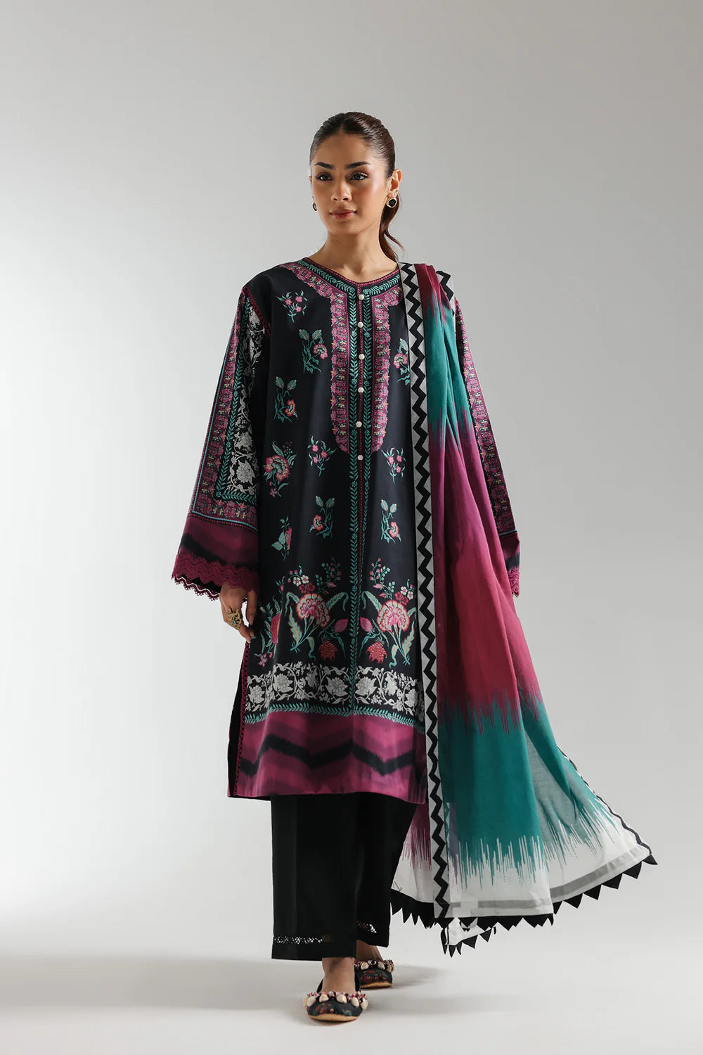 Ethnic Lawn 3 Piece Suit ETH69