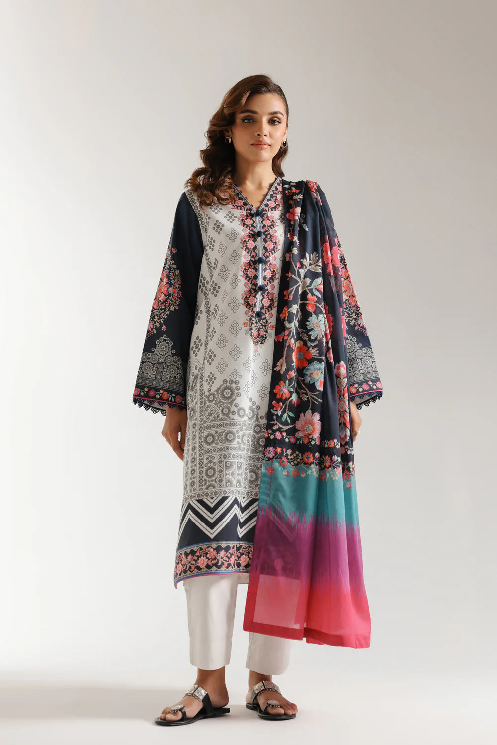 Ethnic Lawn 3 Piece Suit ETH80