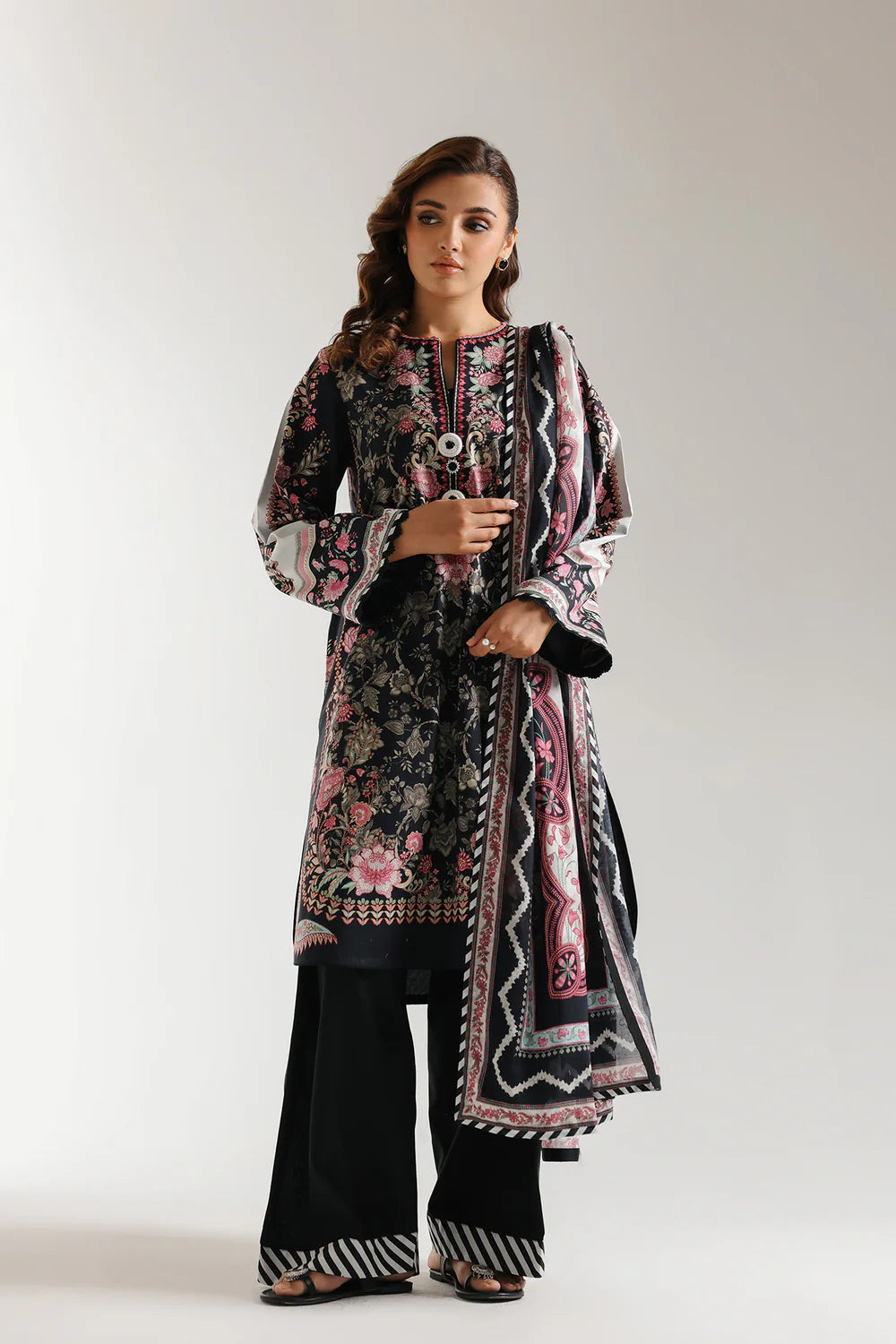 Ethnic Lawn 3 Piece Suit ETH74