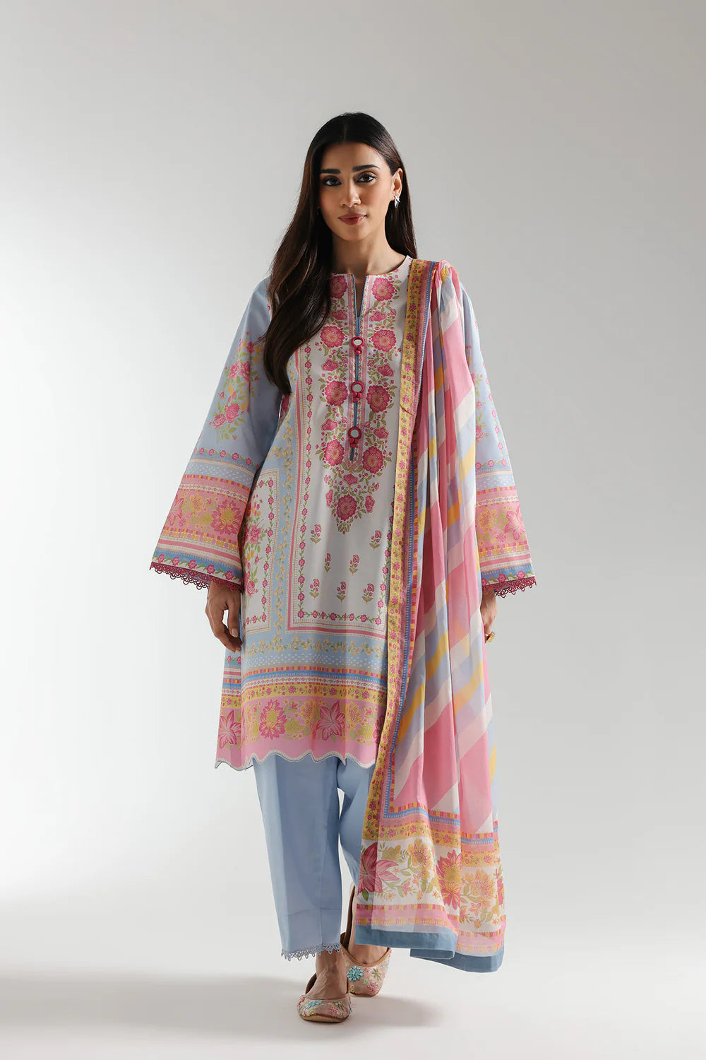 Ethnic Lawn 3 Piece Suit ETH76