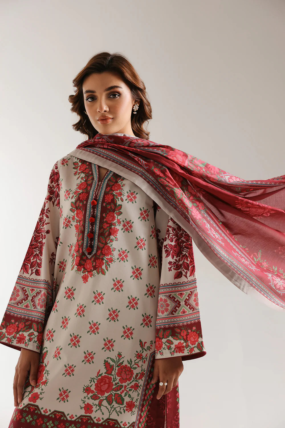 Ethnic Lawn 3 Piece Suit ETH79