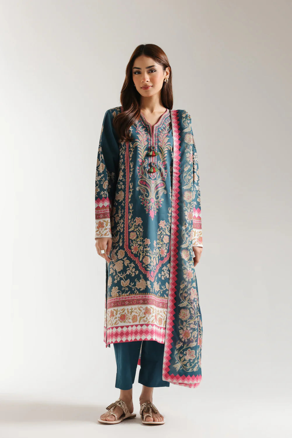 Ethnic Lawn 3 Piece Suit ETH81