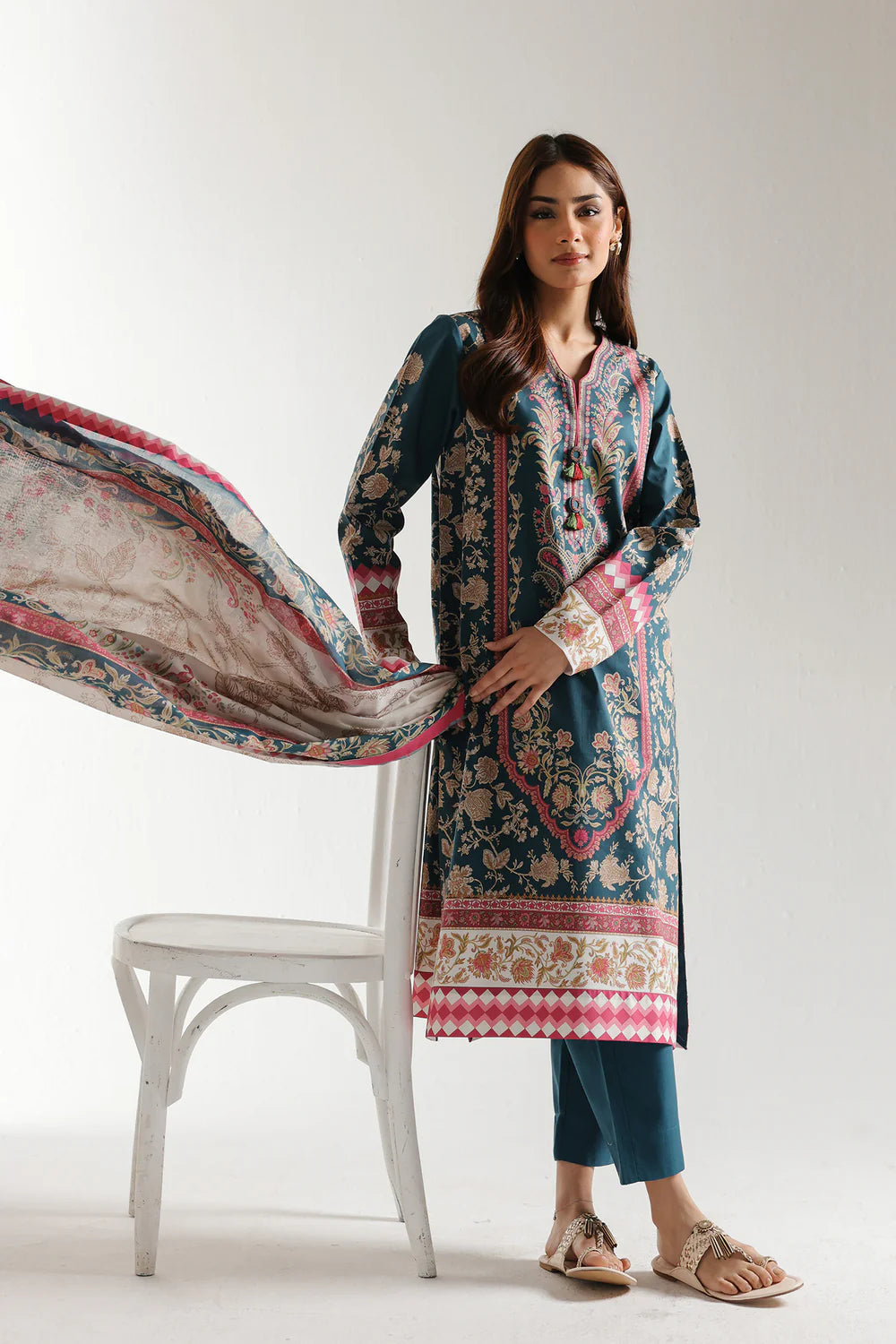 Ethnic Lawn 3 Piece Suit ETH81