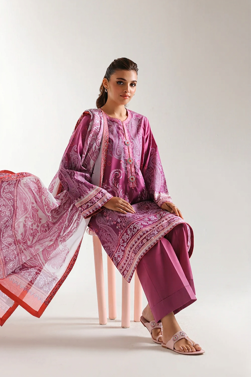 Ethnic Lawn 3 Piece Suit ETH84