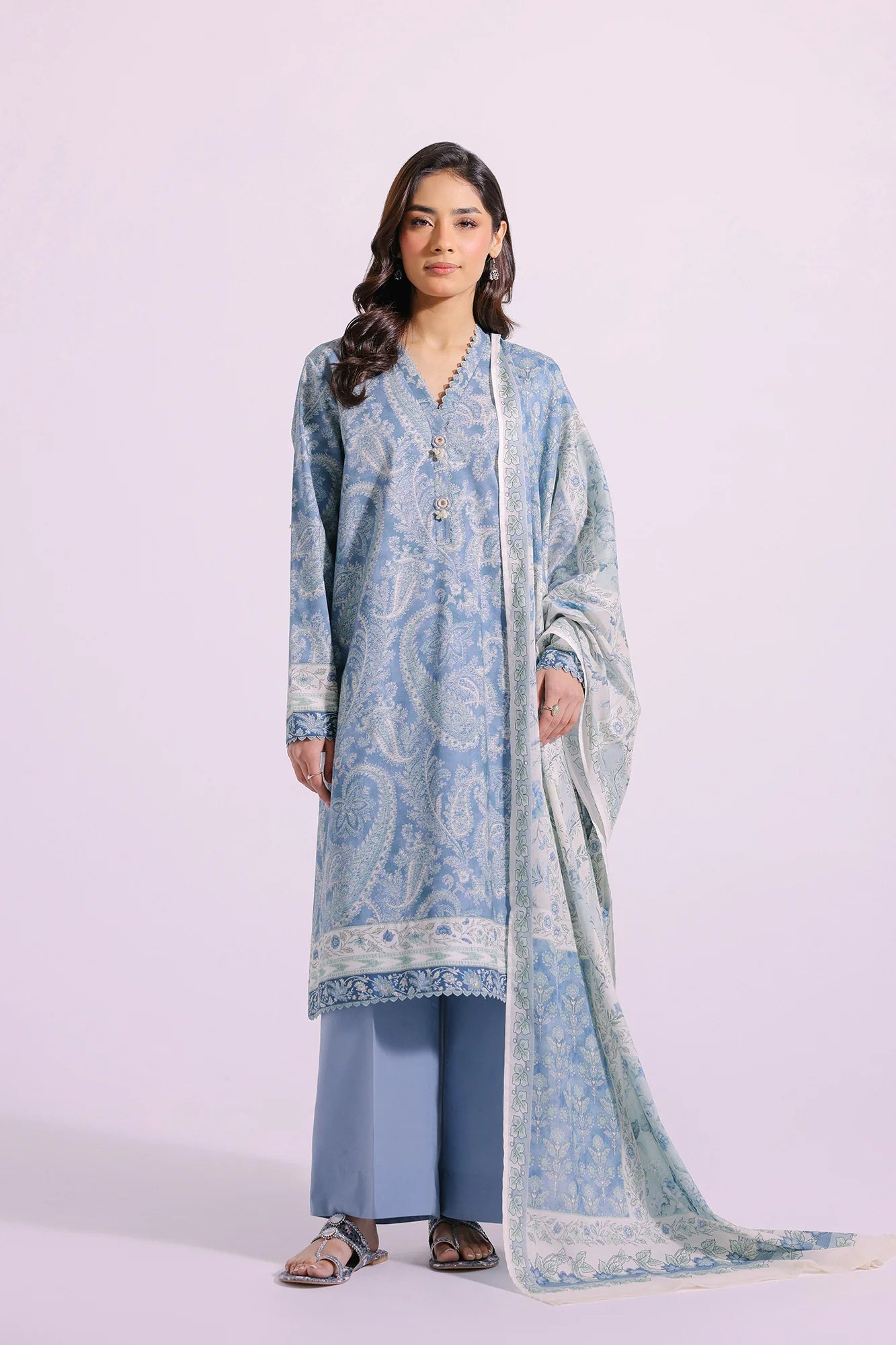 Ethnic Lawn 3 Piece Suit ETH33